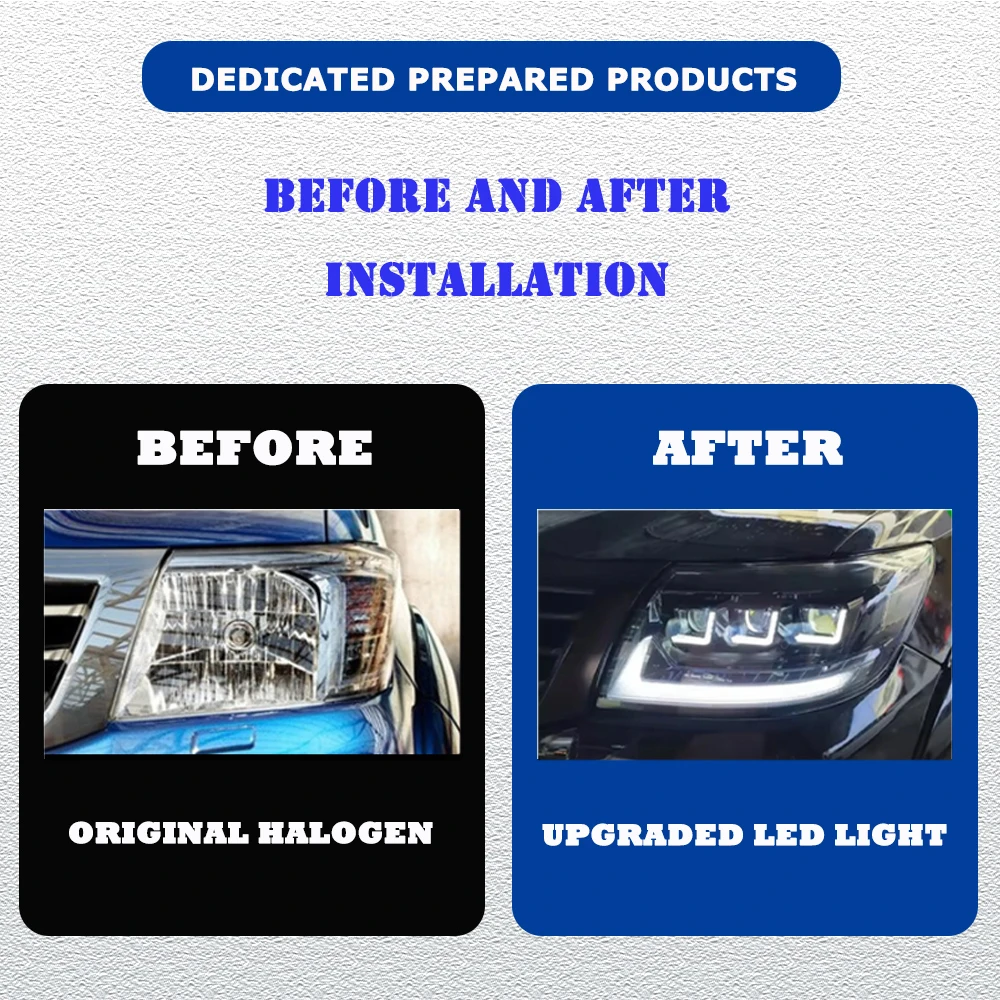 LED HeadLights For Toyota HILUX VIGO 12-14 Lexus Style Led DRL Car Head Lamp Assembly Signal Accessories Modified Lamp