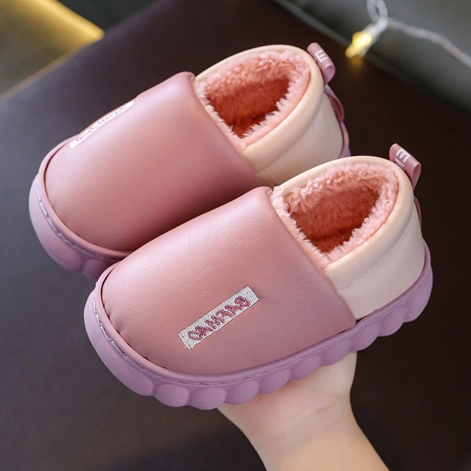 

Slippers Girls Size 2 Children's Shoes Fashion Flat Bottom Home Warm Cotton Shoes Outside Wear Padded Baby Sandals for Toddlers