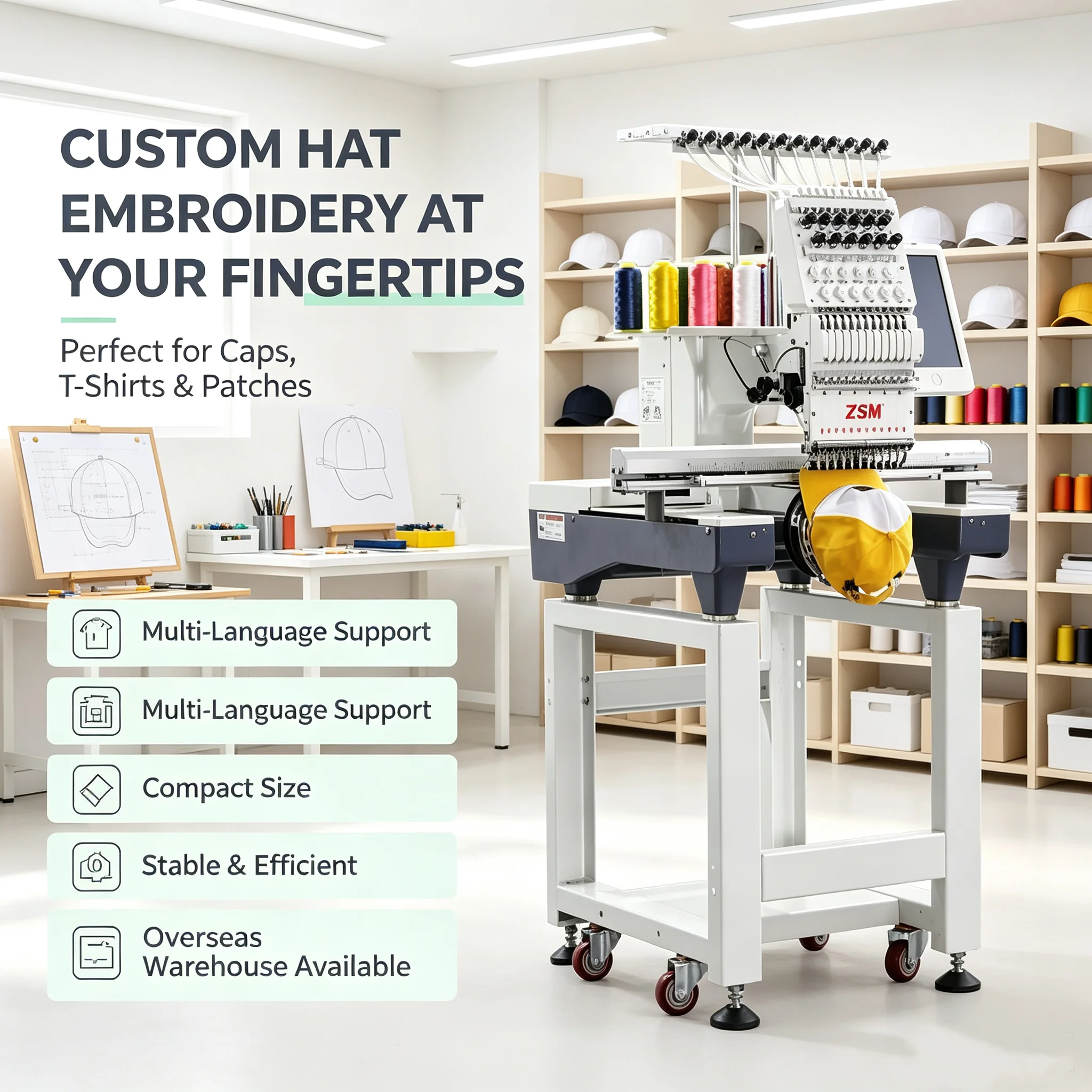 Single Head Computerized Embroidery Machine Dahao System Cap Garment Flat Sewing Machine Hat Embroidery Machine for Home Use