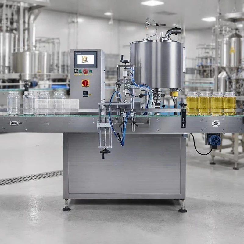 custom lobe pump filler bottling machine pneumatic automatic filling for viscous liquid edible oil grease food production plant