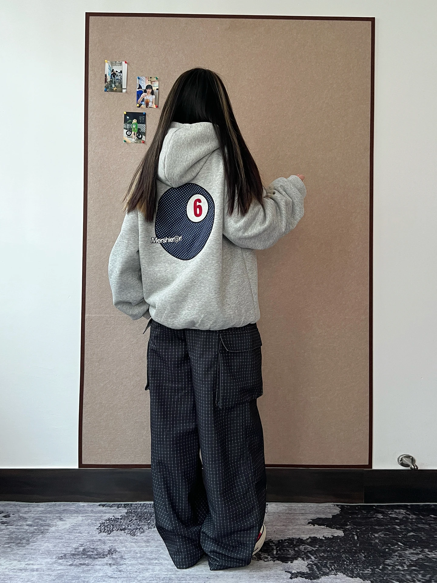 Casual American Design Polka Dot Billiard Digital Embroidery Hoodie Sweatshirt Couple Matching Spring Autumn Versatile Hat Shirt - view 2