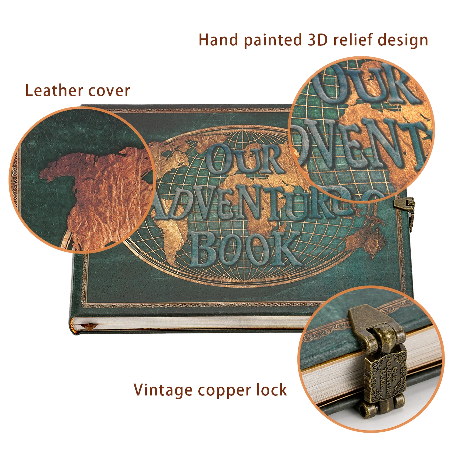 180 Page DIY Travel Photo Album Our Adventure Book Leather Retro Creative Anniversary Photo Album Wedding Guest Book Memory Gift