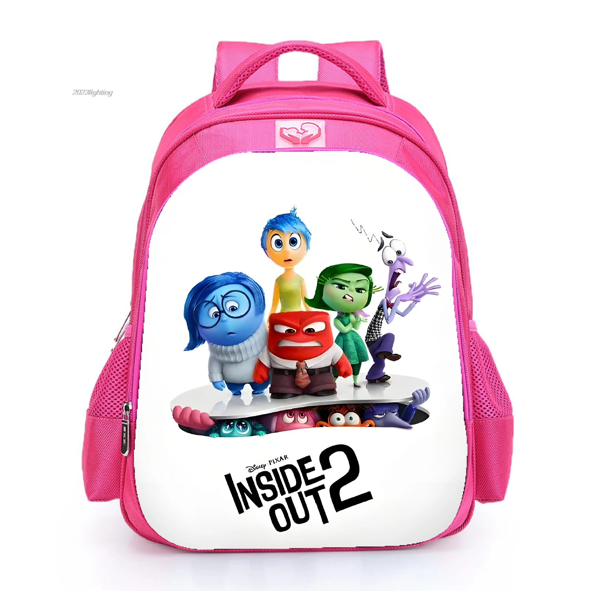 Pink Inside Out 2 Mochilas para Meninas, Primário Cartoon School Bags, Jardim de Infância Viagem Crianças, software