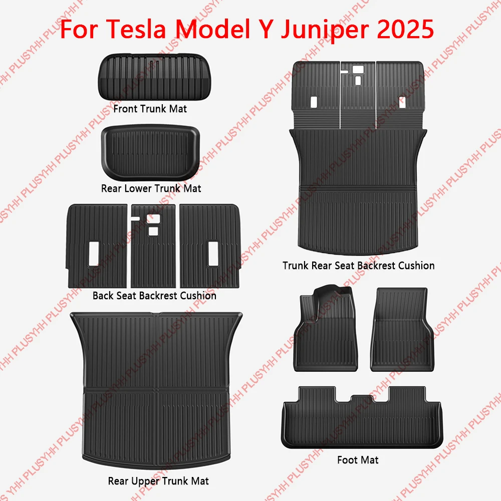 

Model Y Juniper 2025 Foot Mats Floor Pads Waterproof Luggage Mat Wear-resistant Trunk Cushion Accessories Auto Interior Parts