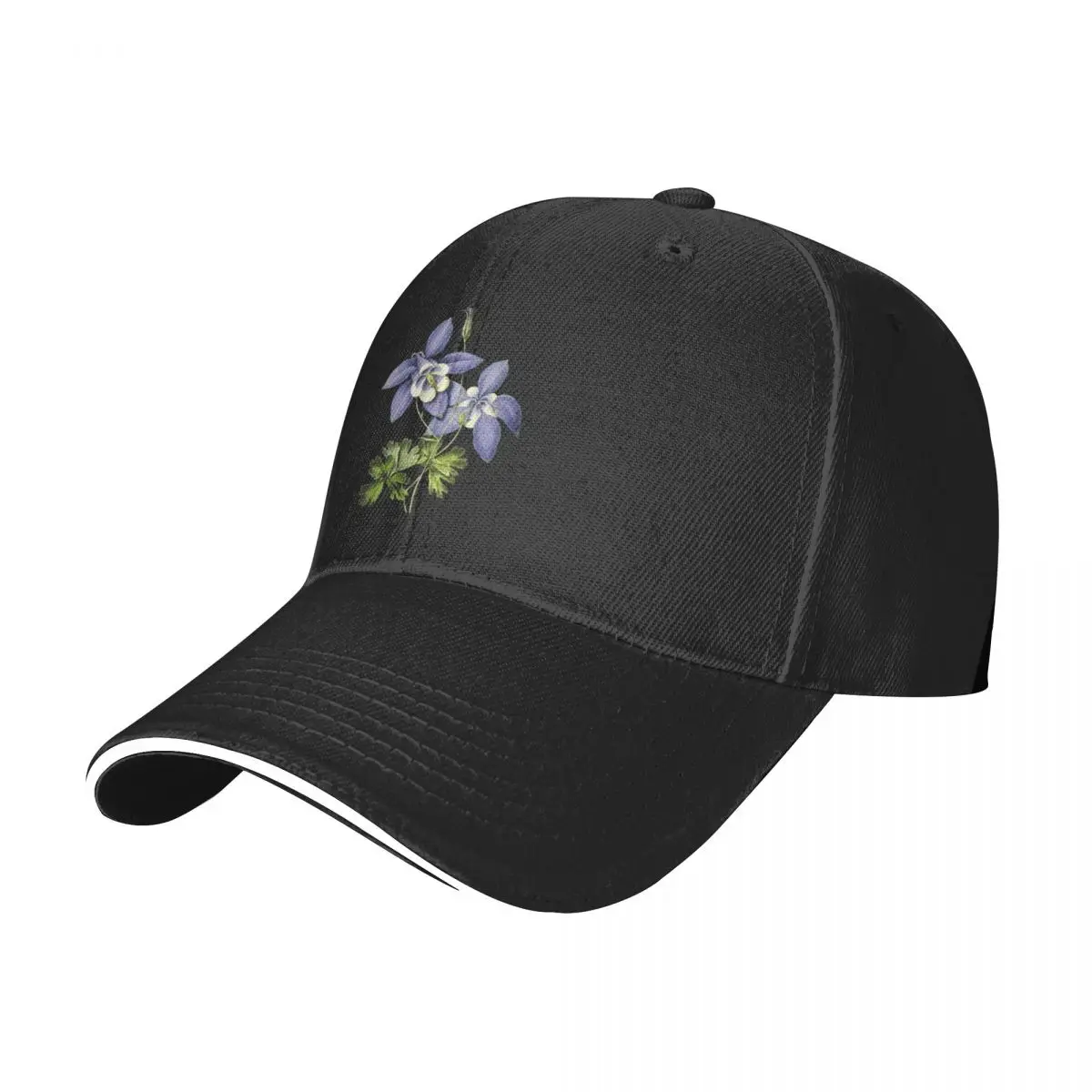 Violet Columbine Flower Illustration Baseball Cap Sports Cap Kids Hat Girl'S Hats Men's