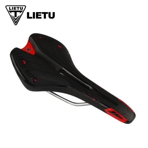 Imagen 1 del producto LIETU-sillín de bicicleta de cuero antideslizante, cojín para asiento, piezas de bicicleta impermeables, sillín de ciclismo de montaña y carretera