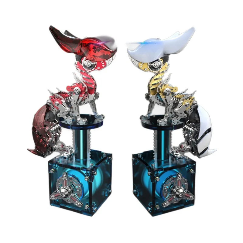 

New fox metal assembly model creative handmade three-dimensional puzzle movable gift with magnetic control light