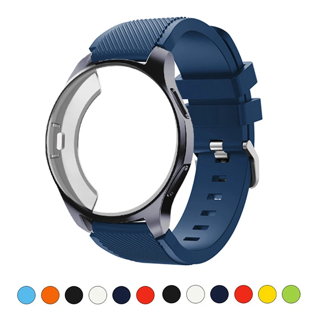 

Silicone Case+band For Samsung Galaxy watch 46mm/42mm strap Gear S3 Frontier Band Sports watchband+Protector watch case 42/46 mm