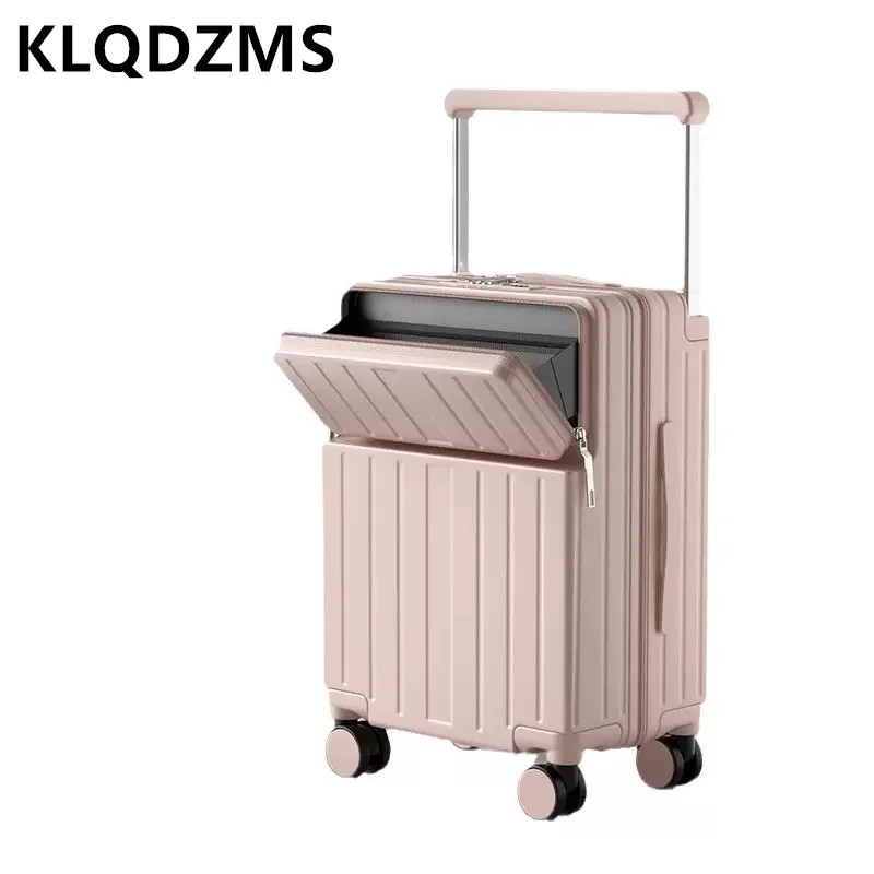 

Чемодан для путешествий KLQDZMS 20/22/24/26 дюймов с передним открытием, отделением для ноутбука, USB-зарядкой и колесиками