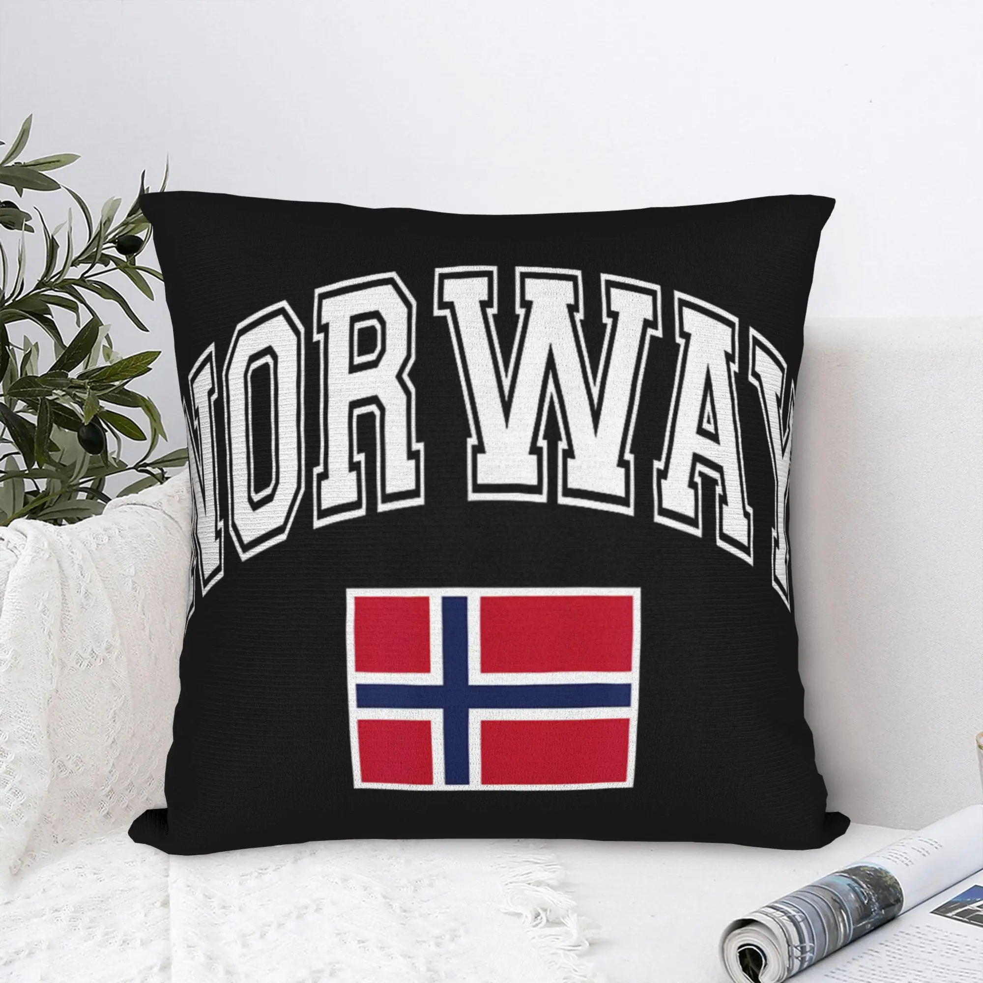Norway Norge Norwegian Flag Pillow Case  Soft Pillow Cover For Living Room Bed Chair Funny Cushion Cover