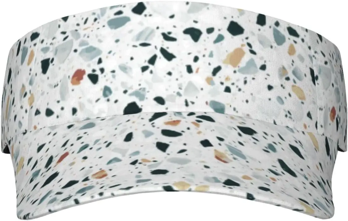 Sport Sun Visor Hat Terrazzo Marble Pastel Unisex Sun Hat Cap for Baseball Gym