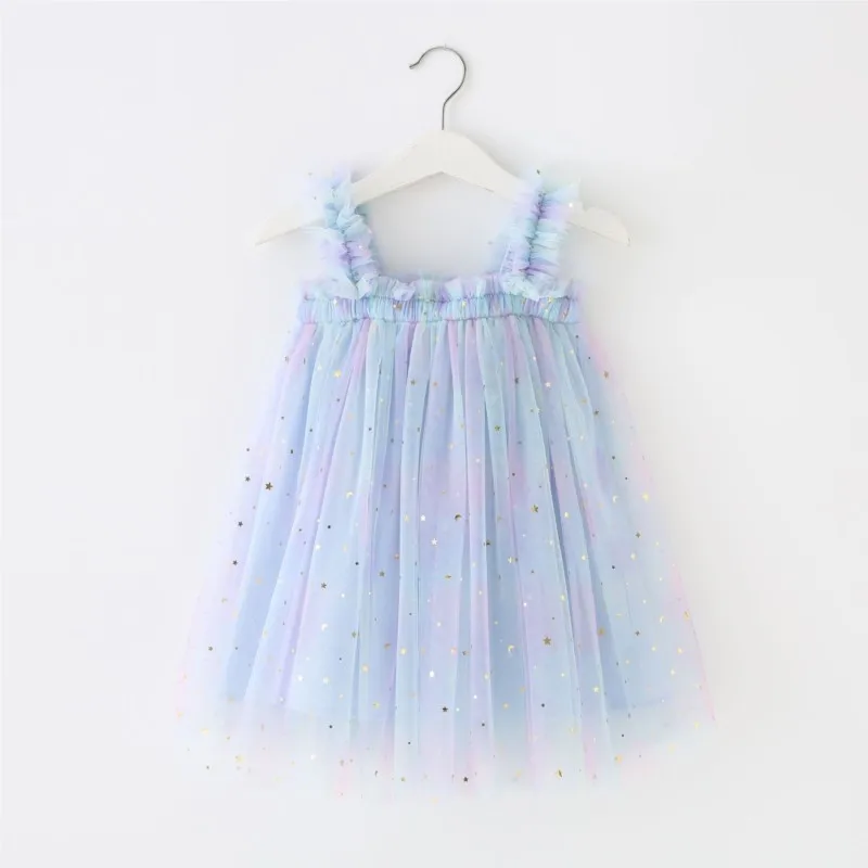 Fashion Baby Girl Princess Strap Tutu Dress Infant Toddler Child Sparkle Tulle Vestido Birthday Party Pageant Baby Clothes 1-7Y