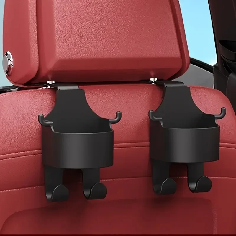 Image of Multifunktionaler Haken für die Kopfstütze des Autositzes, 3-in-1-Getränkehalter für Fahrzeuge mit Rücksitz, Kopfstützenhaken für das Auto