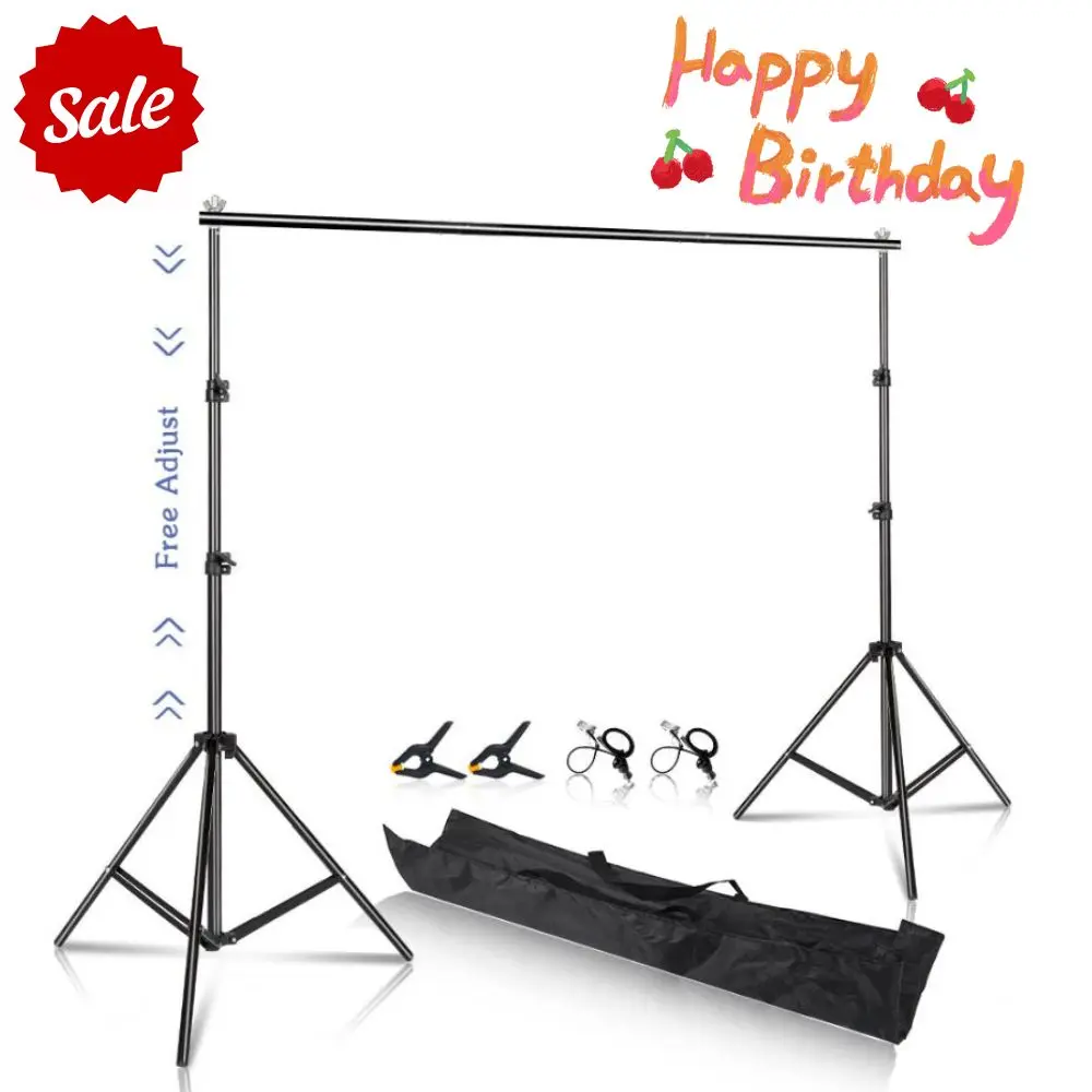 SH 2.6x3M/8.5x10ft Photo Frame Studio Backdrop Background Stand, Adjustable Telescopic Background Support System with Carry Bag