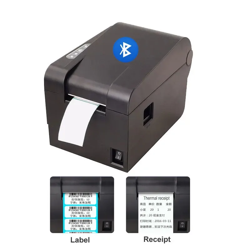 Xprinrter 2 , 3inch Thermal Barcode Printer Label And Receipt 2 in 1 Printer Qr Code support 20mm~60mm width For Milk tea shop