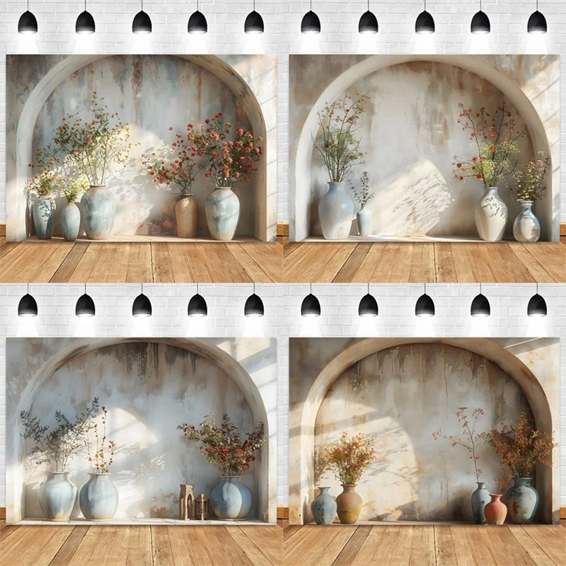 210X150 ซม.การถ่ายภาพพื้นหลังผ้า Simple Plant Arch สตูดิโอบรรยากาศในร่มการถ่ายภาพพื้นหลังผ้า-WMAN