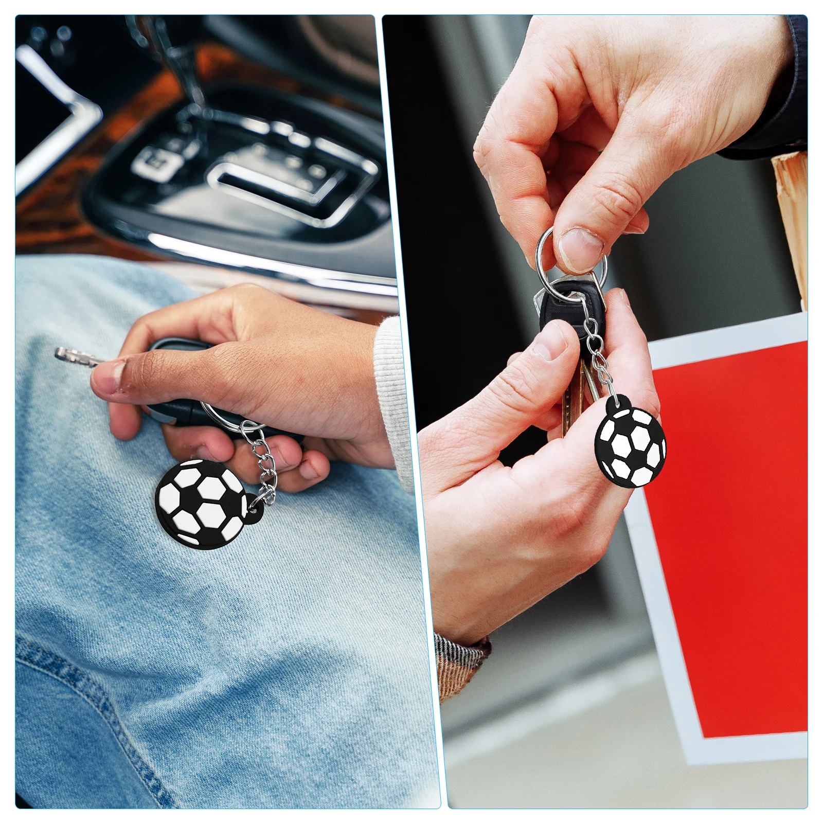 Porte-clés de football, cadeaux pour Fans, pendentif Unique, pour clés, téléphone portable, bagages, fournitures de décoration de voiture, 24 pièces