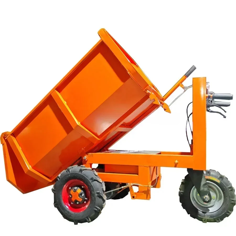 Best selling small engineering electric tricycle hand tipping hopper trolley cart 500kg heavy duty garden dump cart