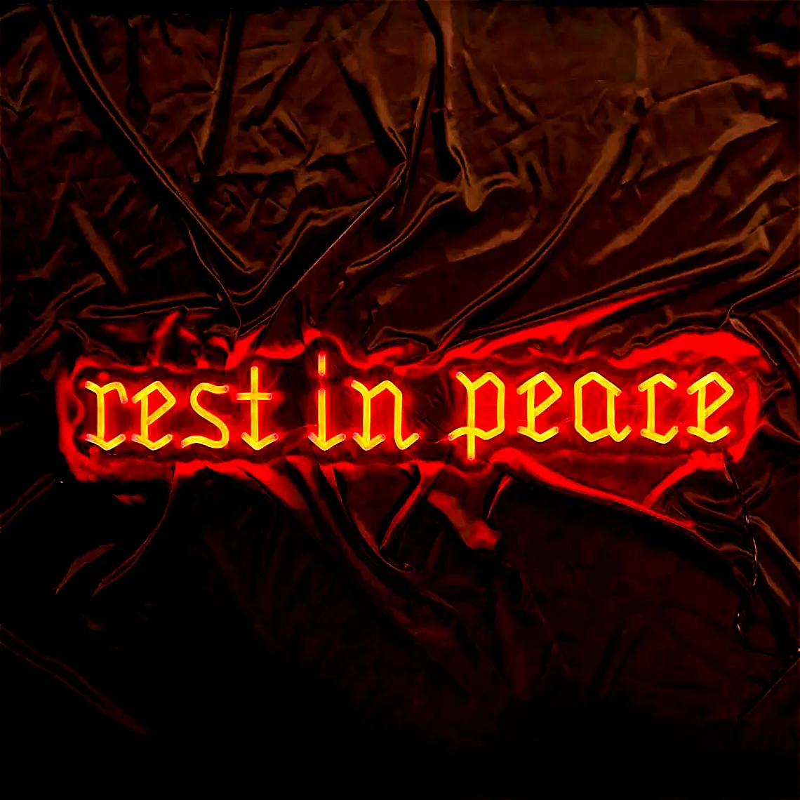 Rest In Peace Neon Sign Gothic Black Bedroom Wall Decor, Custom Gothic Led Neon Light, Stoic Skull Decor, Gothic Wall Art Sign