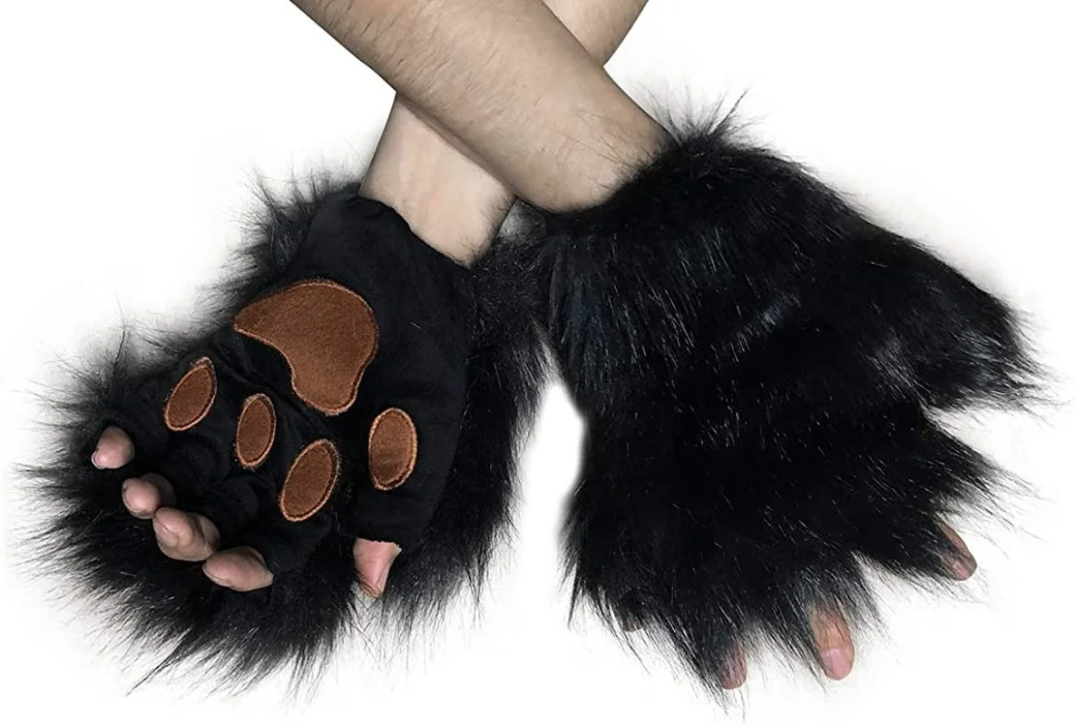 

Wolf Claw Gloves Fox Tail Clip Cat Ears Cosplay Costume Halloween Fancy Party Costume Accessories