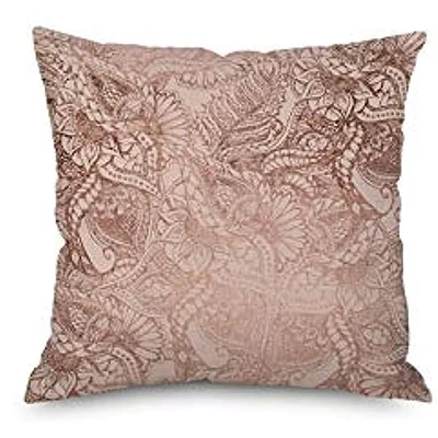 Elegant Champagne Rose White Pink Shiny Decorative Cushion Pillowcase, Plant Pattern, Single-Sided Printing, Linen Square