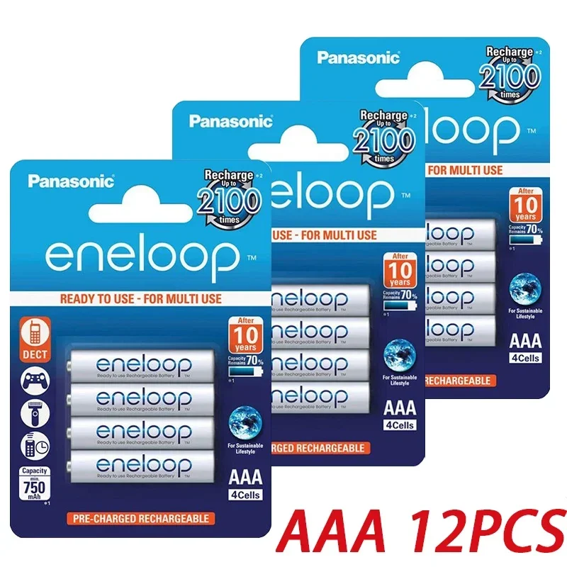 Panasonic Eneloop originele AA AAA oplaadbare batterij 1.2v 1900mAh 800mAh voorgeladen nimh geschikt voor zaklamp camera speelgoed
