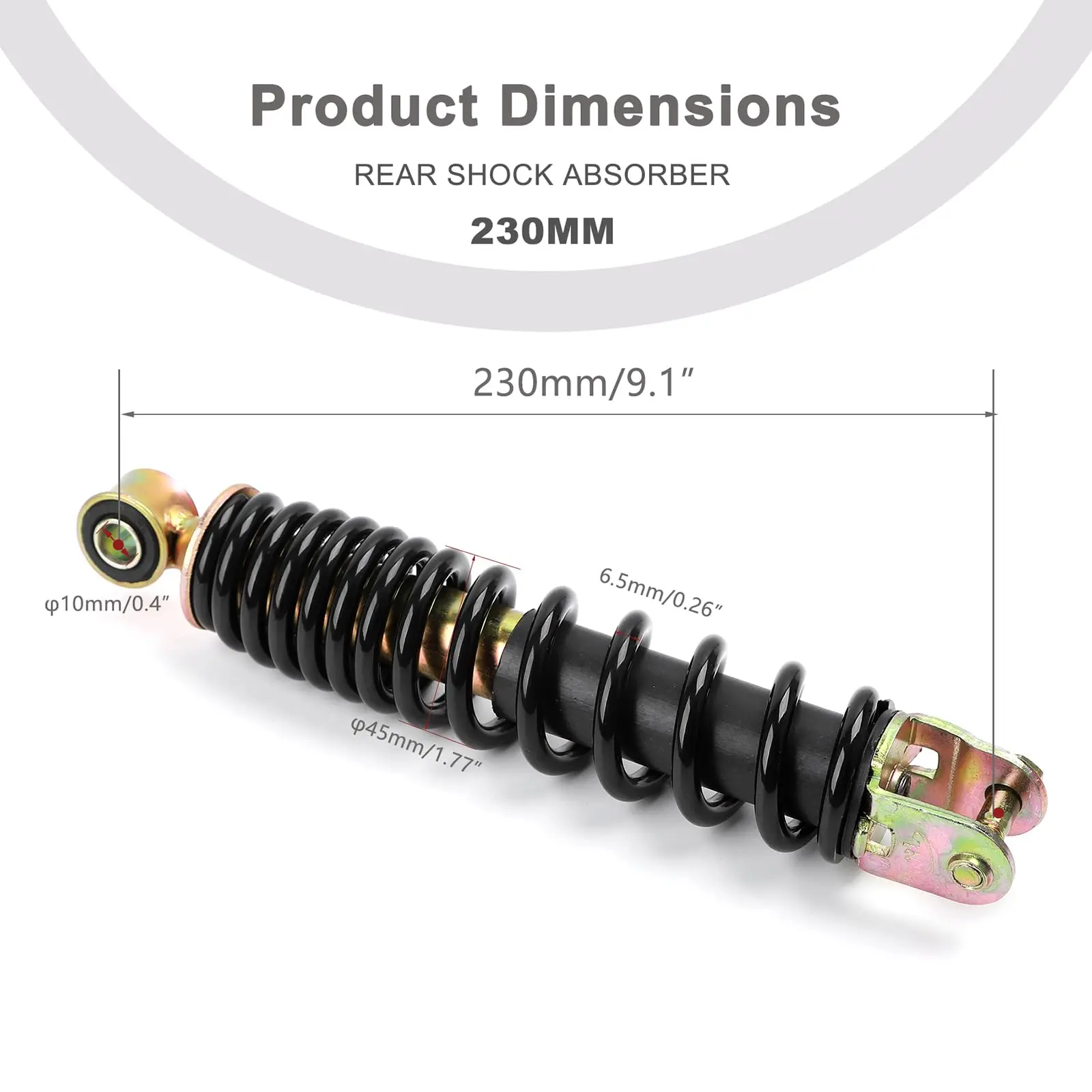 Motorcycle Single Rear Shock Assembies in Heavy Iron Material Compatible with Chinese GY6 50cc Scooter Mopeds Taotao ATM50