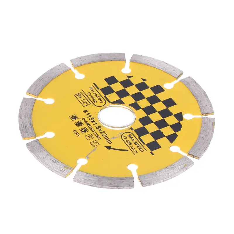 Lama per sega per rompere la parete con scanalatura a secco diamantata da 115 mm, pietra per calcestruzzo, utensile per affettare a secco, lama da taglio per marmo e granito