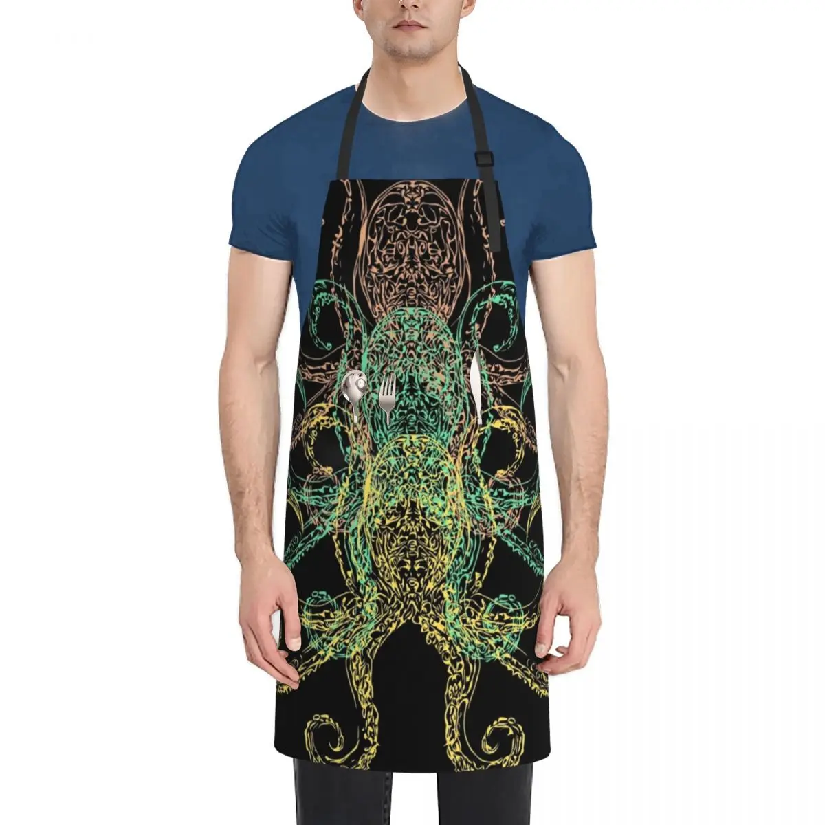 

Kraken Steampunk, the Legend of the Giant Squid or Octopus Apron Woman Work Custom man chef uniform Sexy Apron