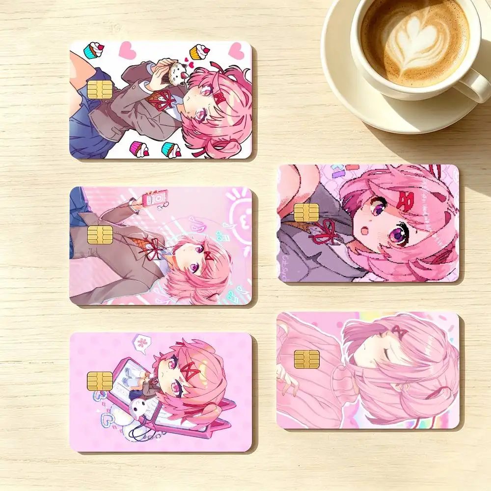 Game Character N-Natsuki  Credit Card HD Stickers Small Chip Waterproof Sticker Game Card Decal Gift