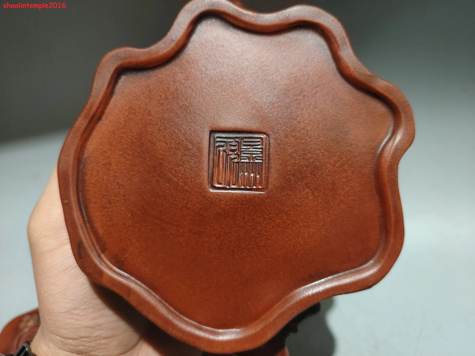 8.4''Old Chinese Yixing Zisha Exquisite purple clay teapot Marke Tree stump pot