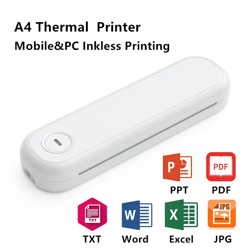 

Portable Wireless Bluetooth Thermal Printer Support 8.5inches x11inches US Letter&Legal A4&A5 Thermal Paper for Office Car Home