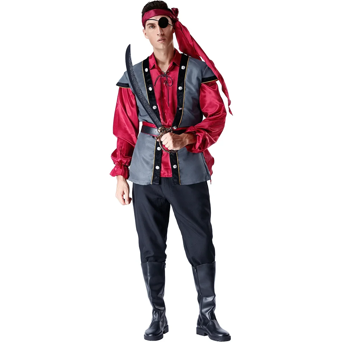 Robe de Cosplay capitaine Pirate pour femmes et hommes, roi Pirate, robe fantaisie pour adultes, ensemble de costumes de fête d'halloween pour Couples