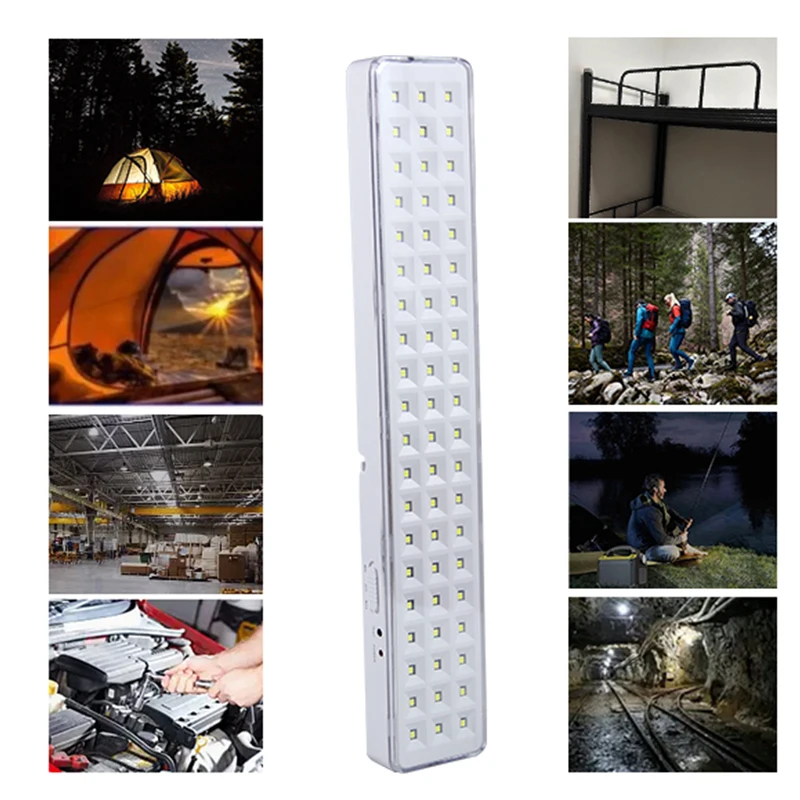 Emergency Evacuation Light 60 LEDs Handheld Fire Lamp Wall Mounted Emergency Lamps Rechargeable Lighting for Power Failure Use