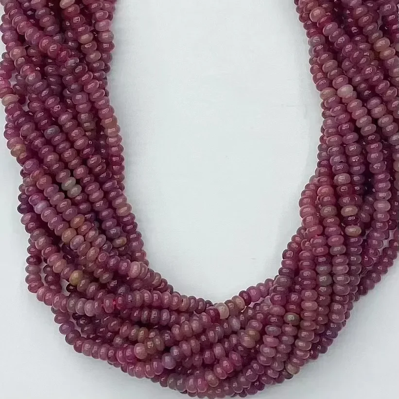 Natural Ruby Rondlle Beads Loose Beads for Women Energy Fashion Jewelry Making DIY Bracelet Necklace 38cm Manufacturer Wholesale