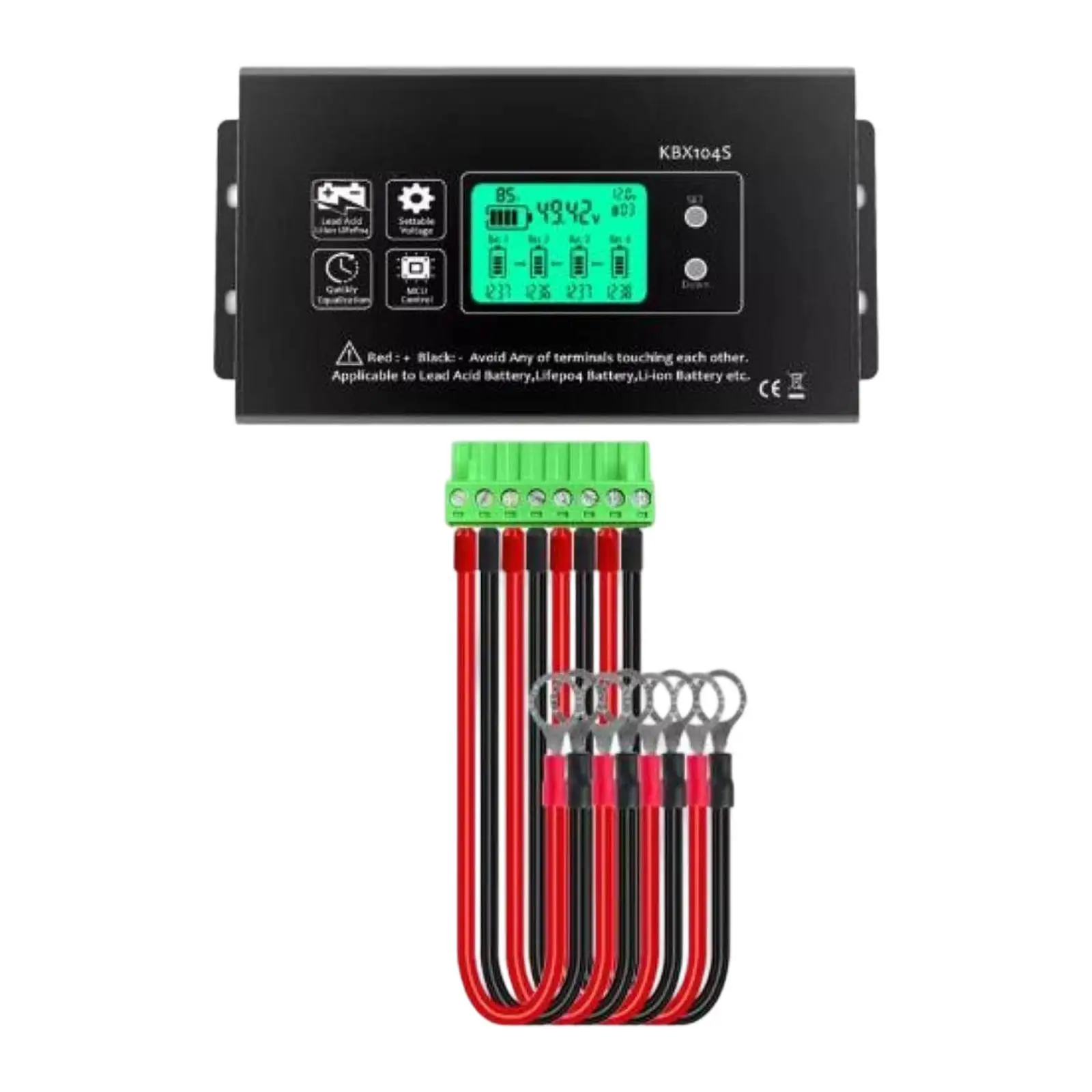 

Battery Equalizer 4x12V High Reliability Easy to Operate Premium Practical Accessories Voltage Active Balancer LCD Display