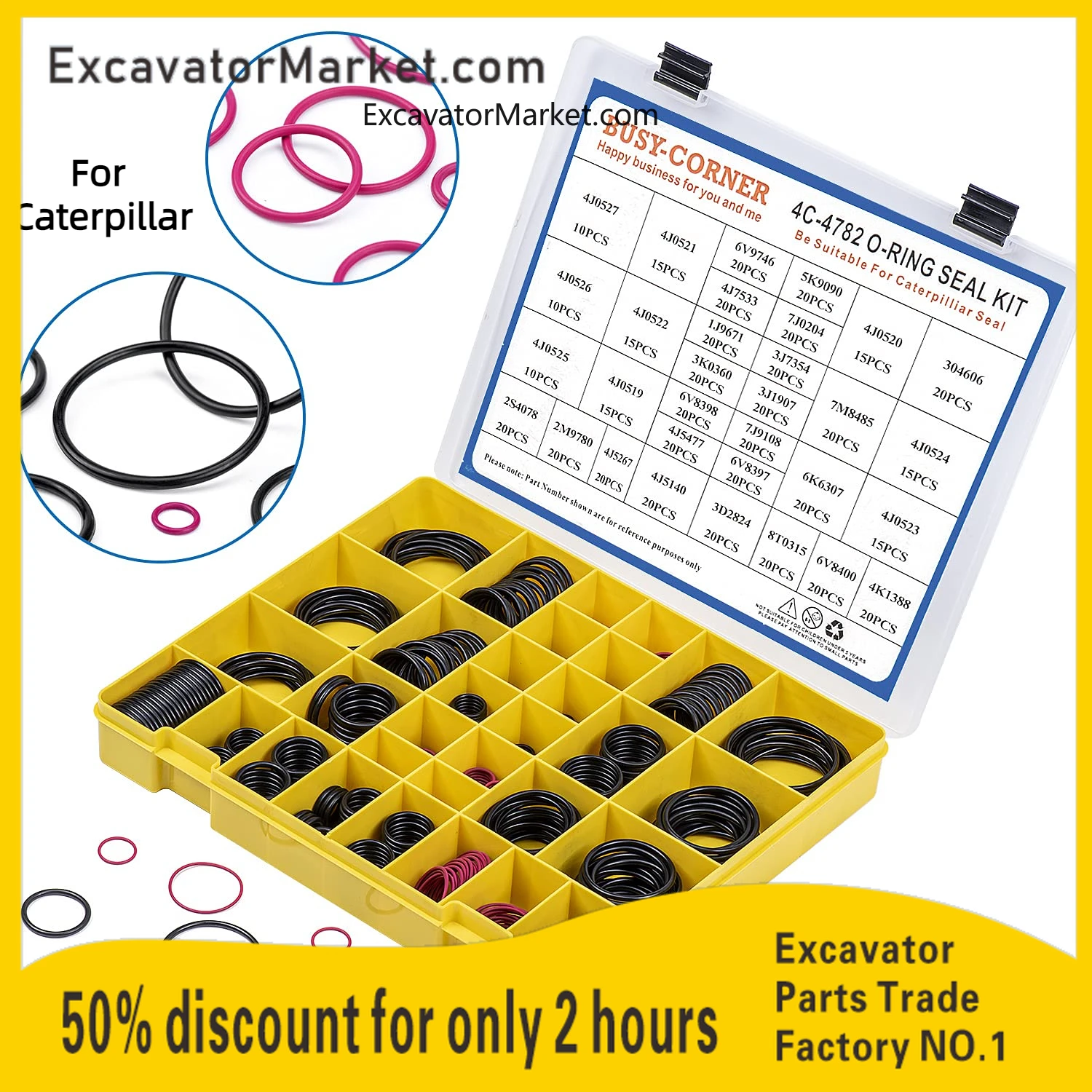 

4c-4782 Seal Hydraulic Nitrile 90 For Caterpillar Excavator 2701528 4c4782 O Ring Kit Cat Excavator Parts Excavator Accessories