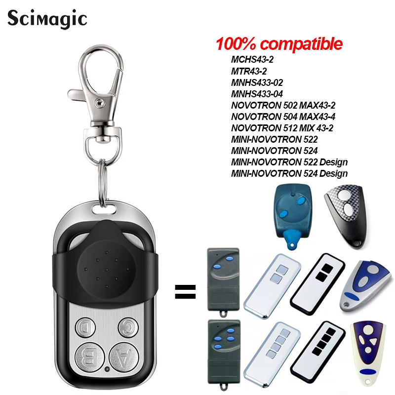Mini-Novotron 522, 524 Compatible Remote Control 433.92MHz Rolling Code Gate Control Garage Door Opener