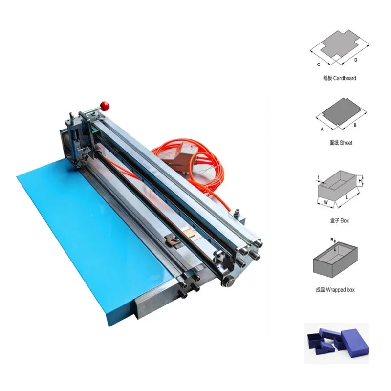 Manual rigid box V U shape grooving machine for cardboard MDF paper Grey board chipboard slotting cutting making sample groove