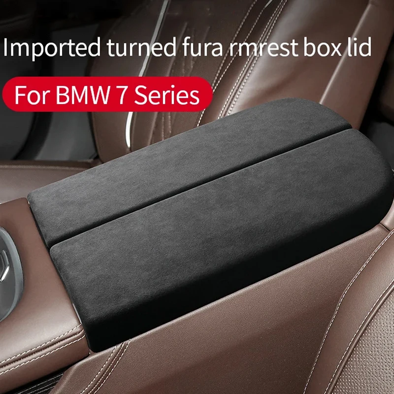 Alcan tara Suede Console Central Armrest Case Lid Cover For 7 Series 2009-2015 Car Interior Arm Rest Protection Shell Panel
