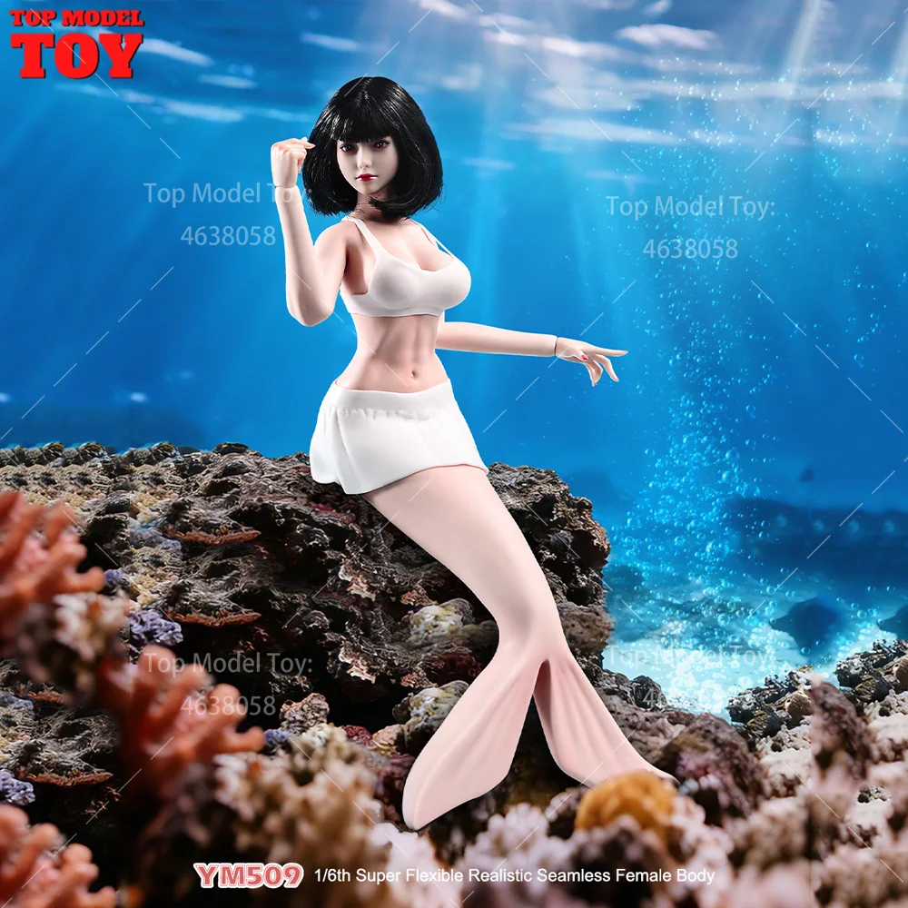 

ZZYM509 1/6 Scale Mermaid Body with Abdominal Muscle Seamless Female Body 12'' Soldier Super Flexible Action Figure Dolls Toy