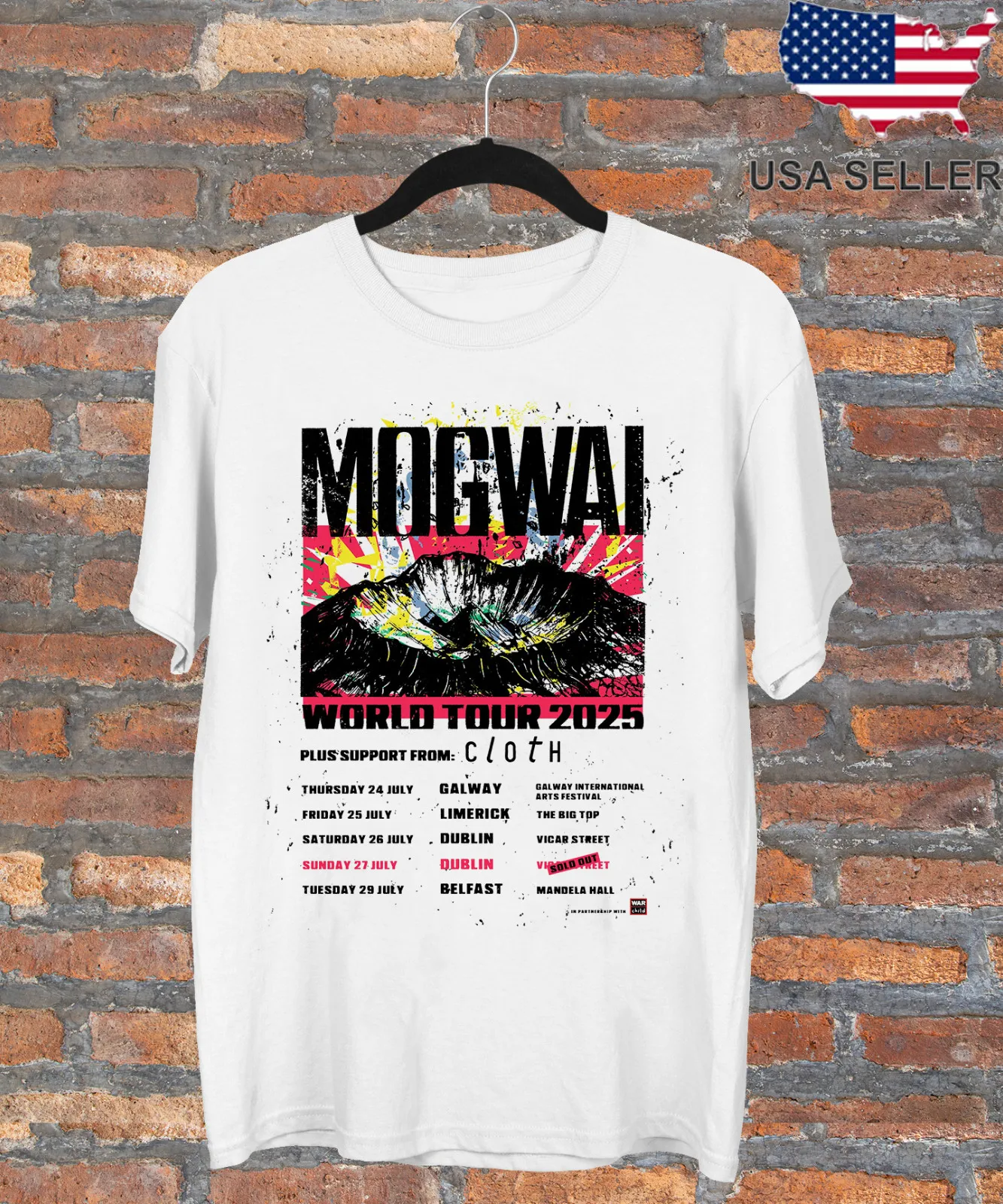 تي شيرت Mogwai Band On Tour Dates JUly 2025 بالحجم الكامل S-5XL