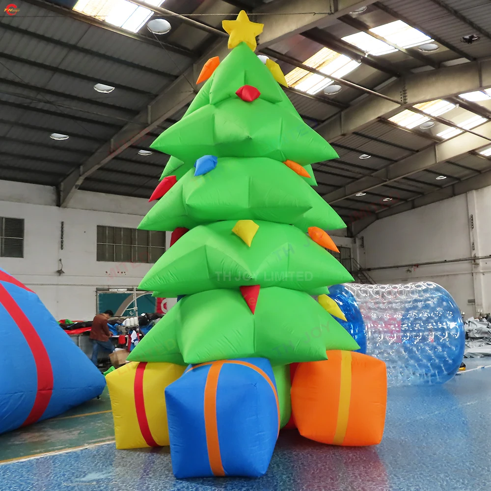 Fast Door Ship 5mH Optional Inflatable Christmas Tree Replica Model for Shopping Mall School Hotel Restaurant Decorate