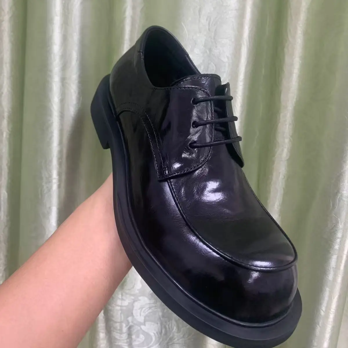 

2025 Spring Men's Genuine Leather New British Dress Business Casual Big Head Leather Trend Derby Shoes