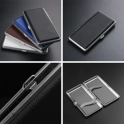 Leather Metal Cigarette Case Holds 14 Cigarettes Extra Long Cigarette Case With Enlarged PU Leather Portable Smoking Accessories