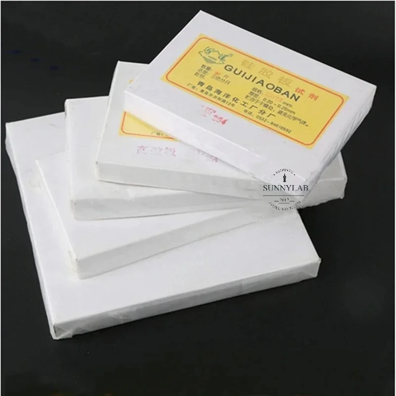 1 Kotak Kaca Lab HF254 Lapisan Tipis Kromatografi TLC Pelat Gel Silika (Berisi Reagen Neon dan Pemisahan Tiga Warna)