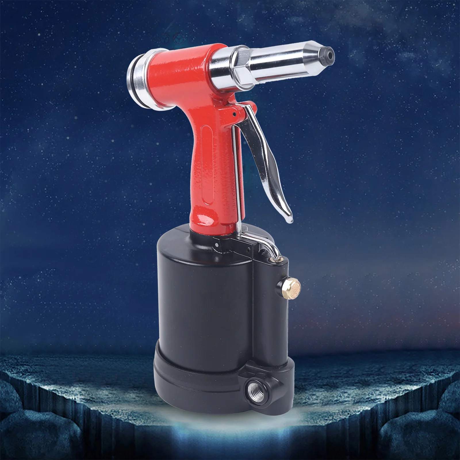 Pistola per rivetti pneumatica, strumento per rivetti ad aria compressa, kit rivettatura professionale con ugelli multipli, per la lavorazione dei metalli, riparazioni automobilistiche