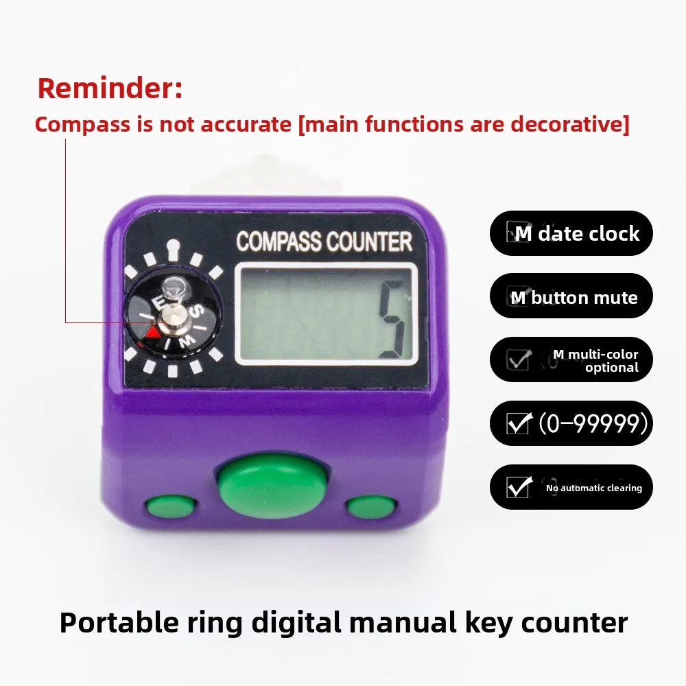 Penghitung Jari Penghitung Cincin Penghitung Elektronik Tombol Penghitung Visual Penjaga Pelacak Perangkat Penghitung Genggam Mini