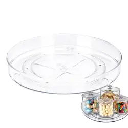 Fridge Organizer Rotating Tray Clear Round Turntable Kitchen Organizer 360 Rotation Condiment Drink Rack Organizer Home Storage