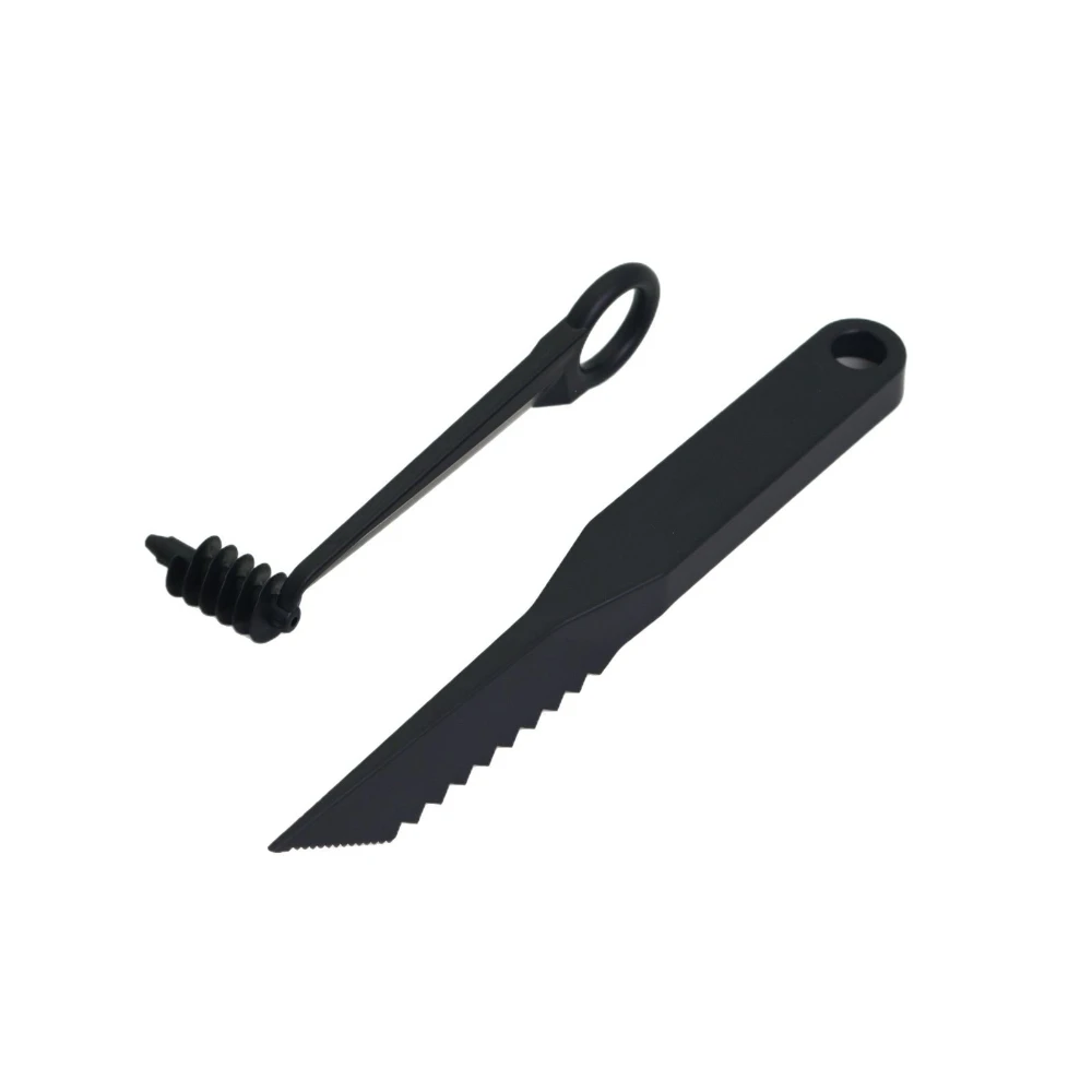 Plastic Piranha V-shaped Knife Decorated Fruit and Vegetable Knife with Serrated Pattern Slicer Kitchen Small Tools Gadget Sets